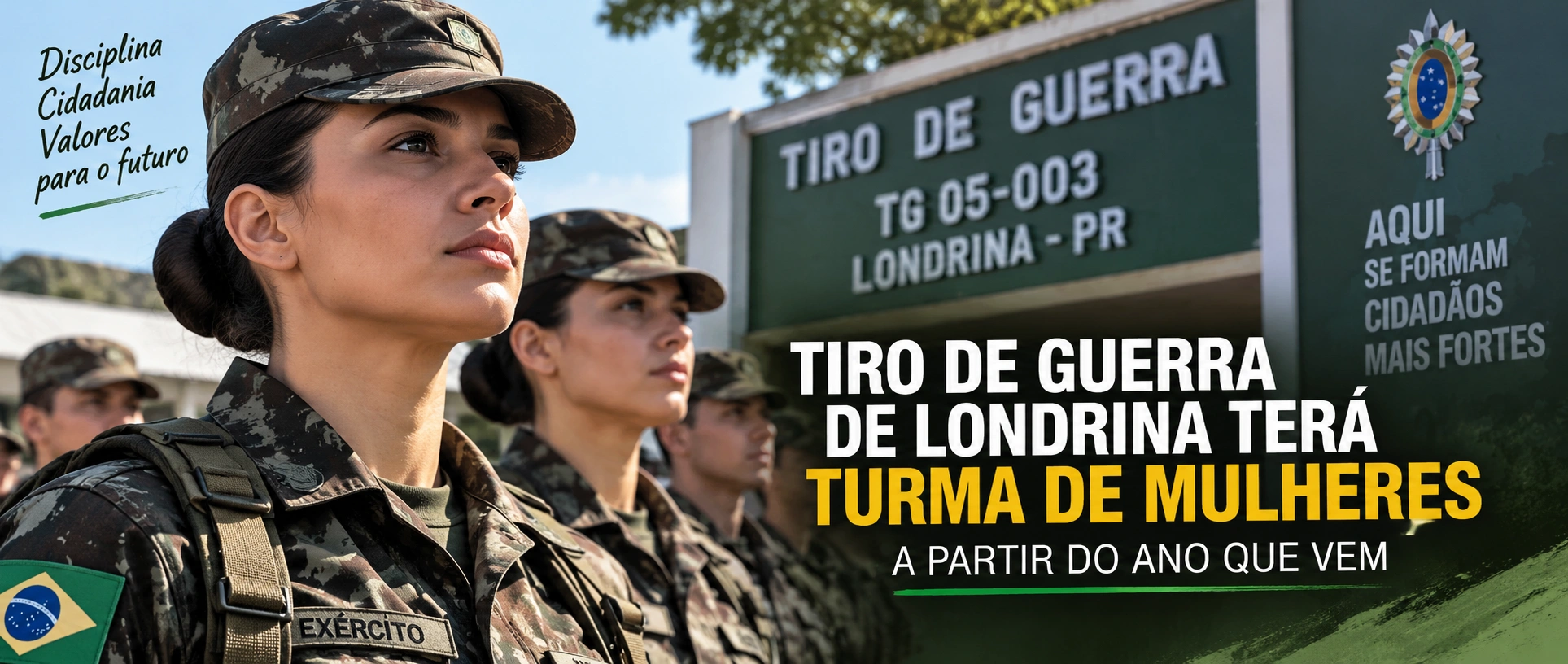 Tiro de Guerra de Londrina terá participação feminina pela primeira vez em 2027